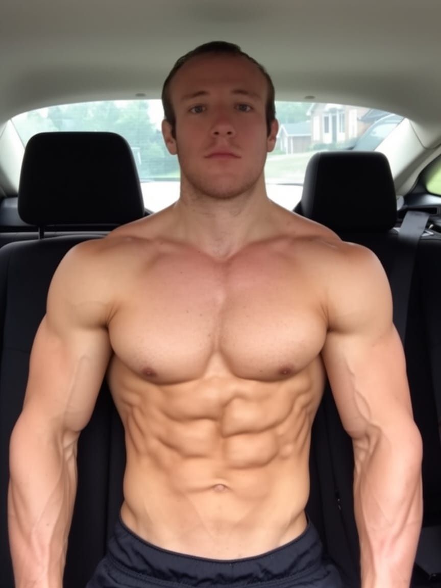 a photo of a man with defined six-pack abs and muscular arms - Start Image 3