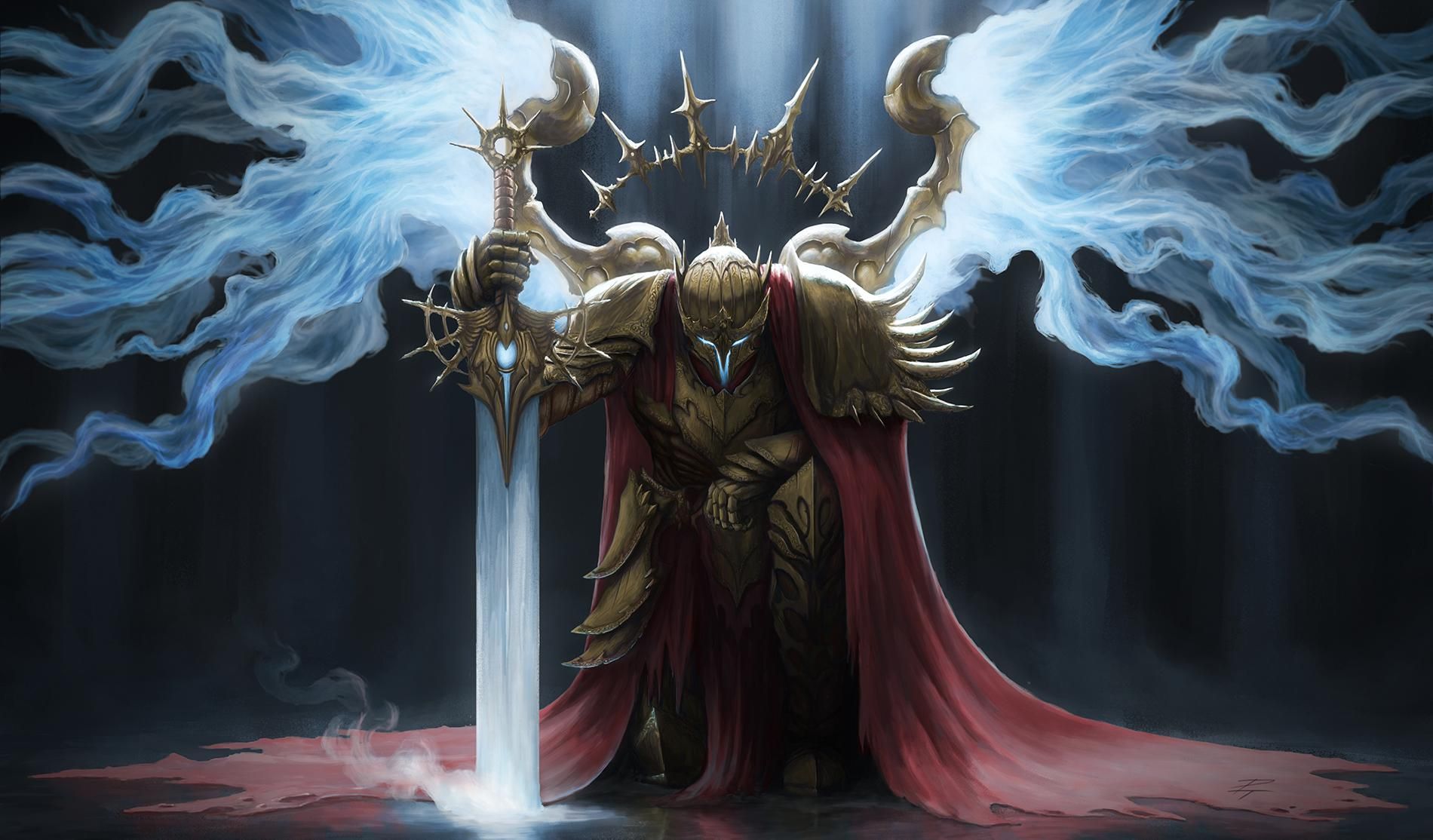 Sentinel human hispanic androgynous and half mask. protector of people with sword. Aztec female