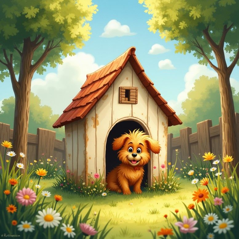 A doghouse with a dog. intricate details, HDR, beautifully shot, hyperrealistic, sharp focus, 64 megapixels, perfect composition, high contr...