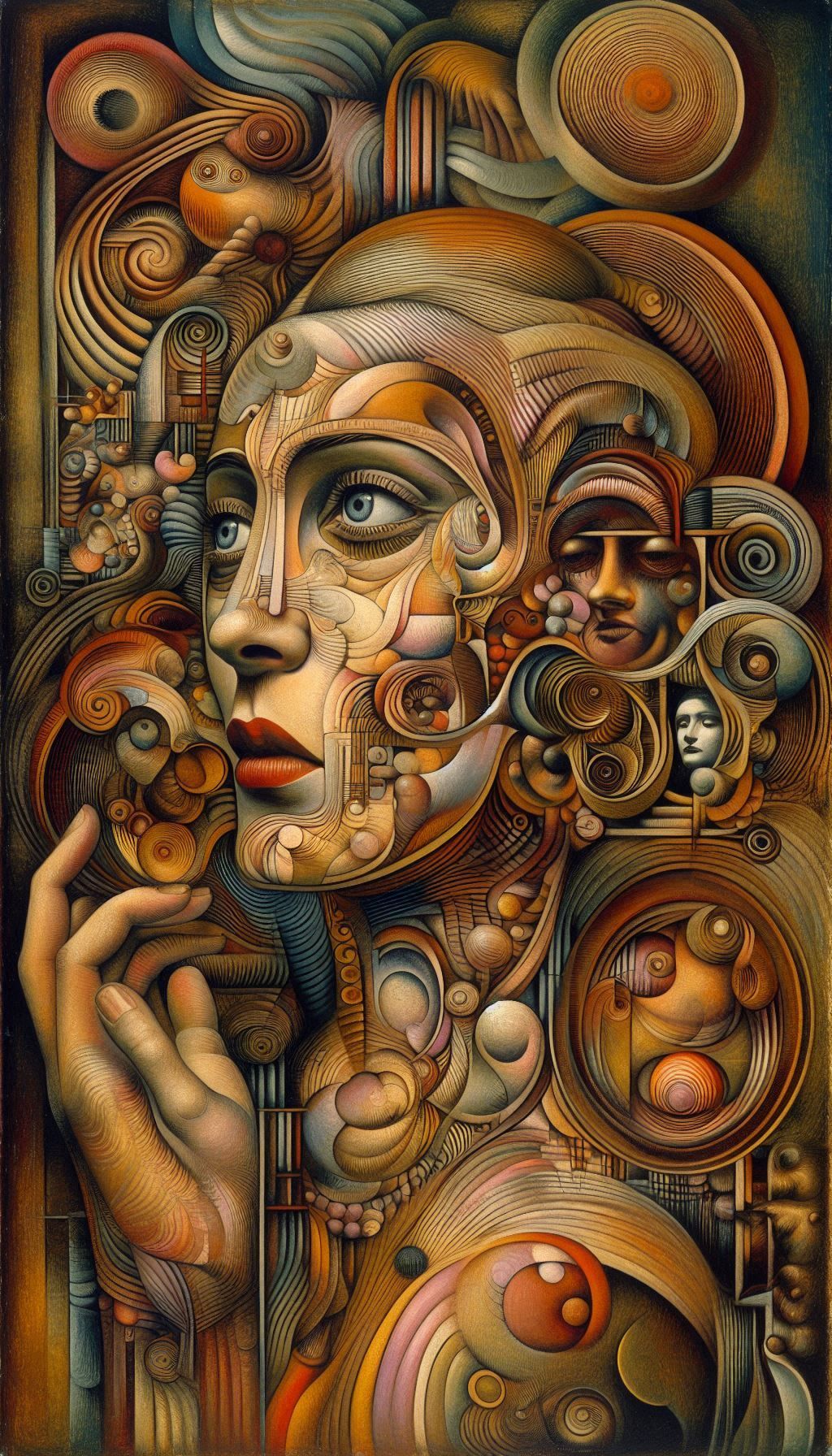 Portrait de la femme de Max Ernst à table, en 1932, à la façon de Max Ernst_041