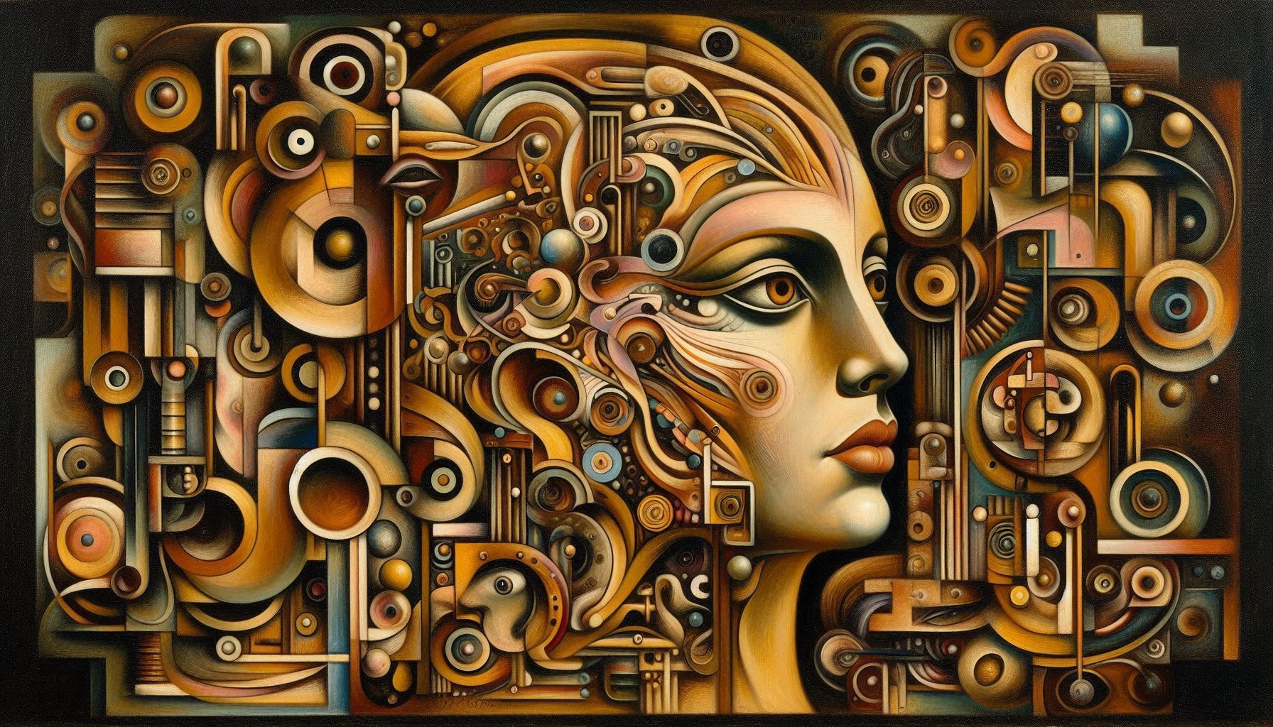 Portrait de la femme de Max Ernst à table, en 1932, à la façon de Max Ernst_038