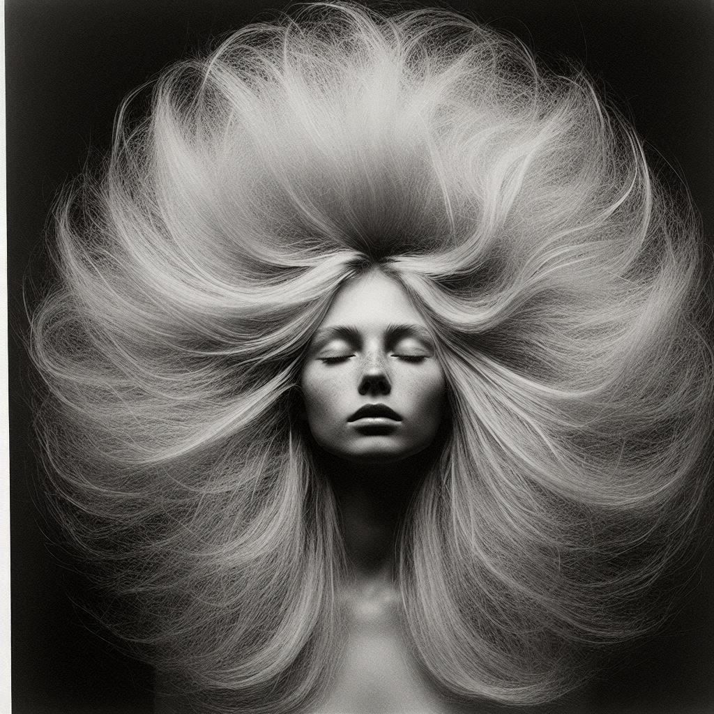les cheveux d'une blonde dans la gélatine en 1971, gelatin silver print 39 par 26 cm #joel-peter witkin #surrealism #surreal #70s #contemporary art #film photography_