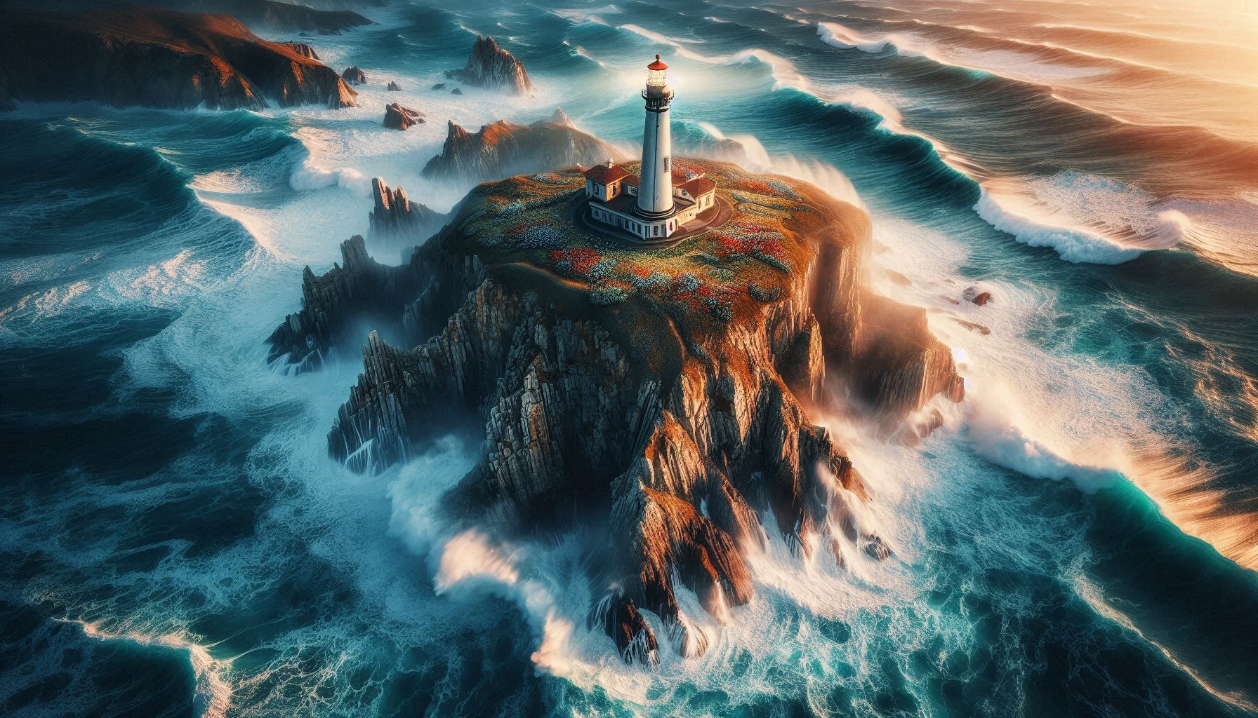 Le Phare sur la falaise où les fleurs bravent le vent salé_023