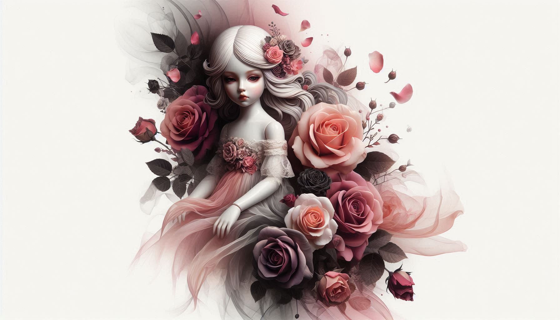 Arts_Poupée Porcelain Between Roses_025