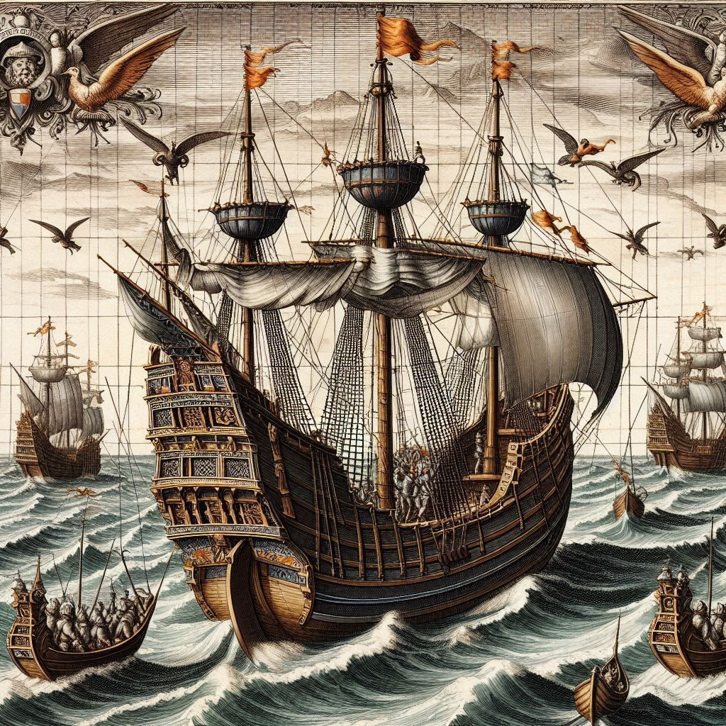 Détail d’une caravelle appartenant à une flotte sous le commandement de João Serrão. Extrait du Livro das Armadas (Académie des sciences)_021