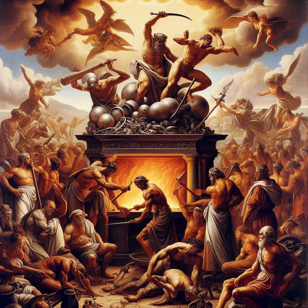 Vulcan's Forge, en 1565, à la façon de Giorgio Vasari   