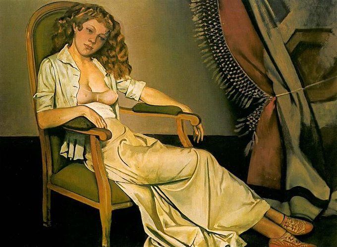 Balthus  The white skirt, 1937  #BalthusThe white skirt #1937 #art #art history #painting #women in art