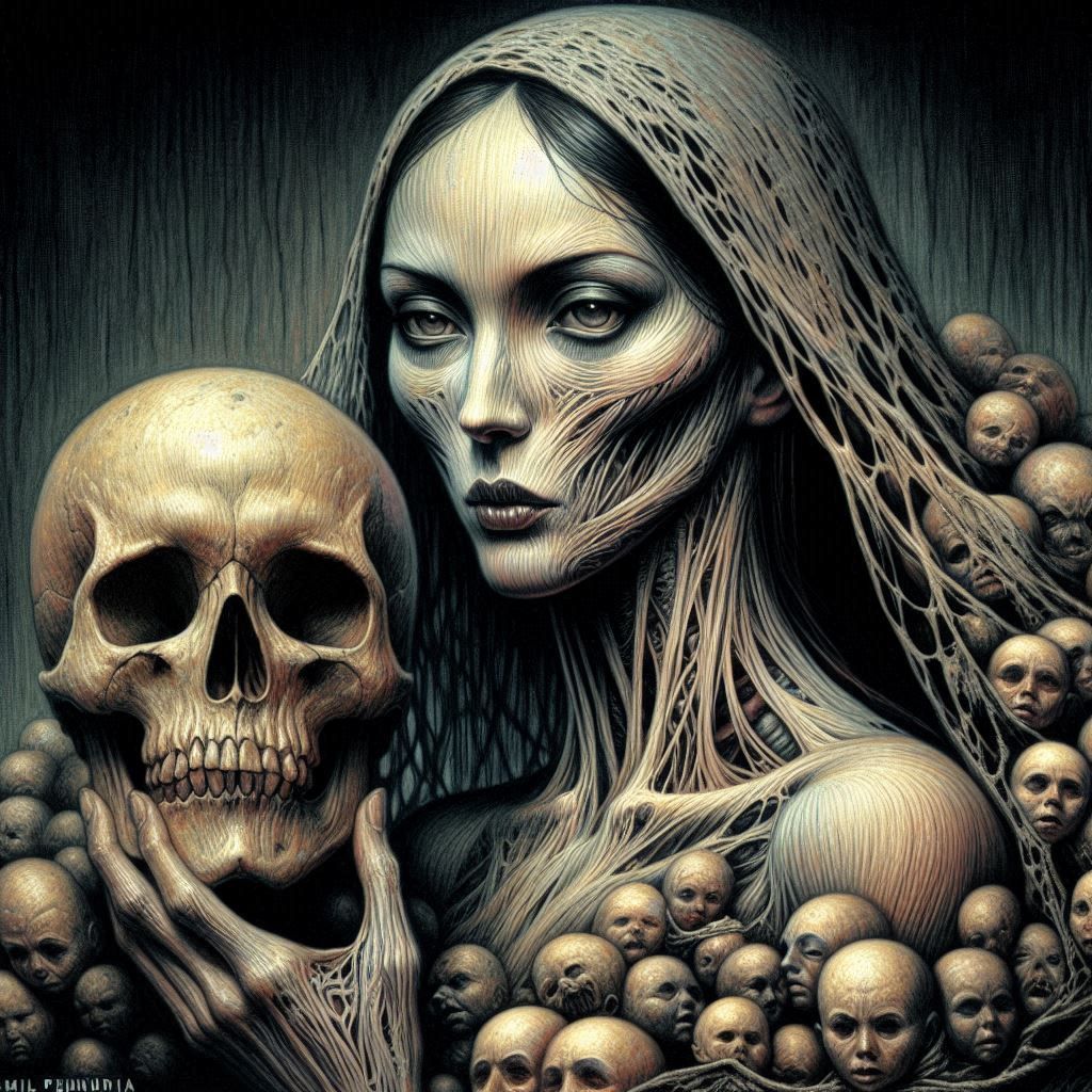 Portrait de la femme de Max Ernst à table, en 1932, à la façon de Max Ernst_027