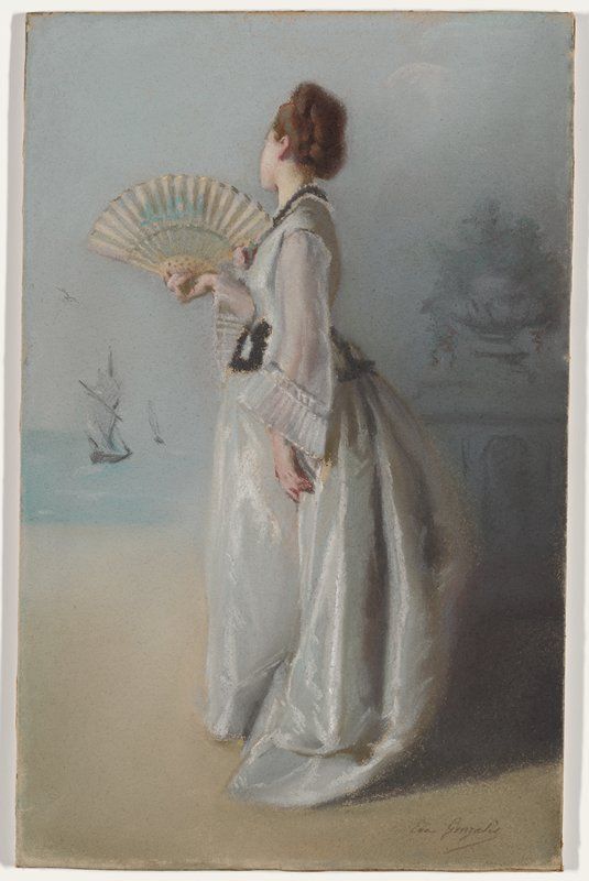Eva Gonzalès (French, 1849-1883) • Lady with a Fan • c. 1869-1870 • Pastel on paper, affixed to board • Minneapolis Institute of Arts Collection, Minnesota 