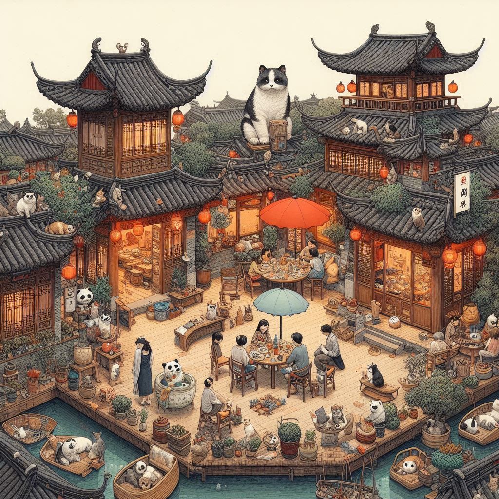 Jieun Park, A Little Talk - Shanghai (acrylic and Chinese ink on Korean paper, 2017)