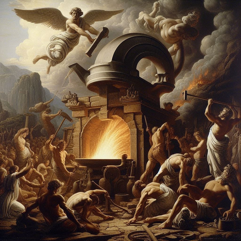 Vulcan's Forge, en 1565, à la façon de Giorgio Vasari   