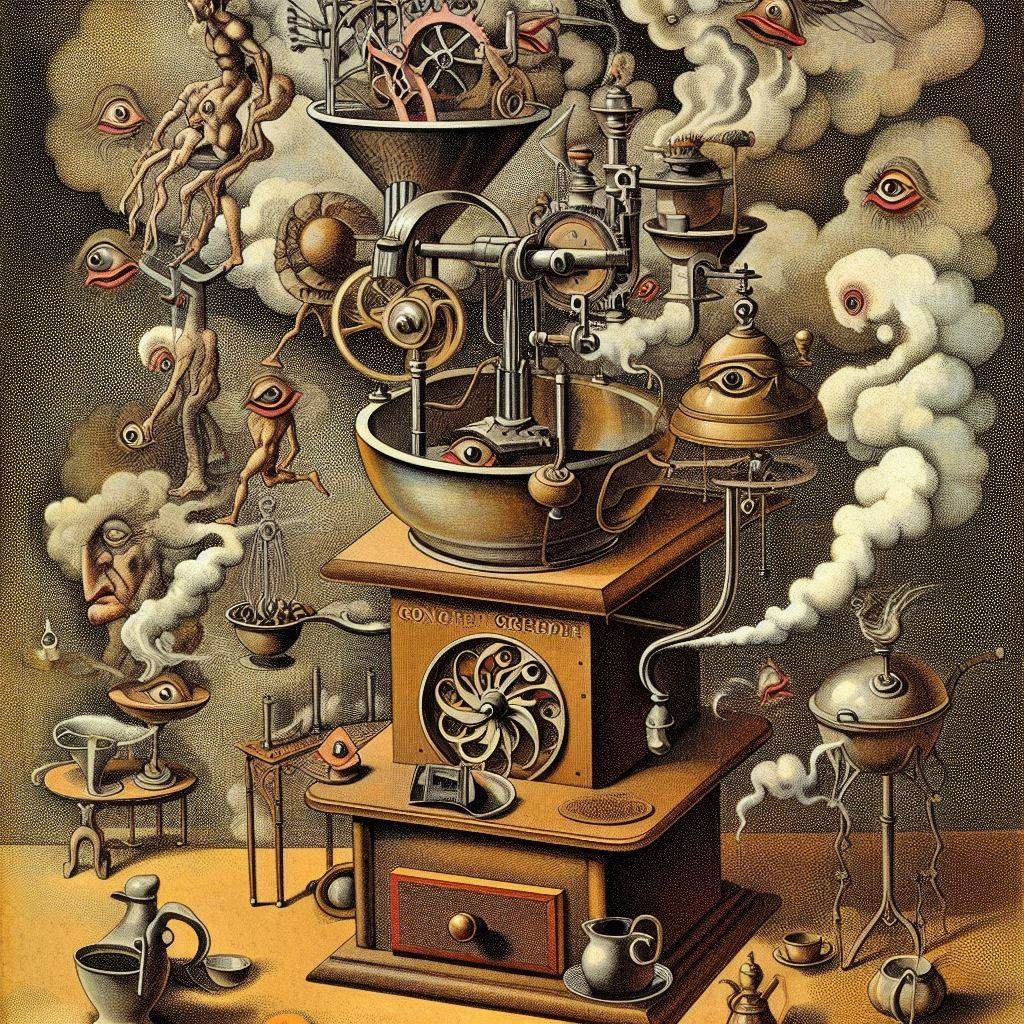 Le moulin à café, en 1918, à la façon de MARCEL DUCHAMP (1875-1963)_