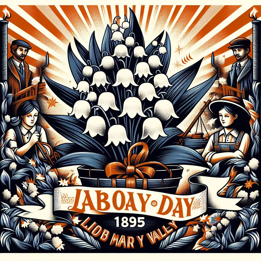 Fête du travail et du muguet, le Premier mai, réalisation graphique HD en 1895