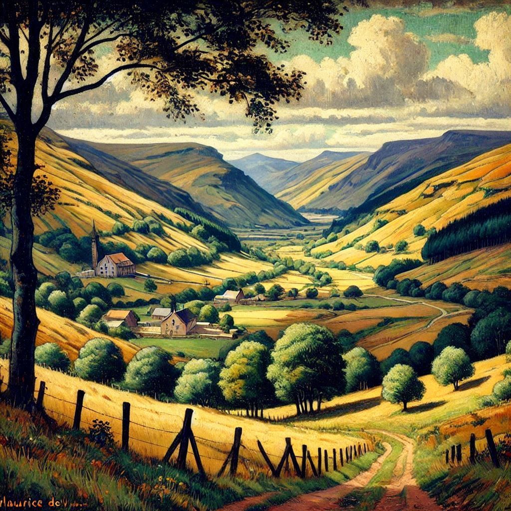 Paysage de la Beauce, en1910, Huile sur toile, à la façon de Maurice de Vlaminck (Français 1876-1958) #art #Maurice de Vlaminck #painting #1900