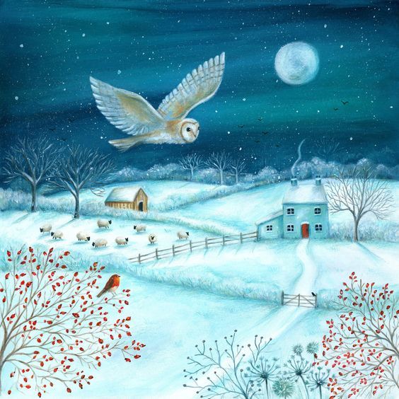 white owl frosty and snowy dry grasses landscape ethereal  Pixar, Disney, concept art, 3d digital art, Maya 3D, ZBrush Central 3D shading, b...