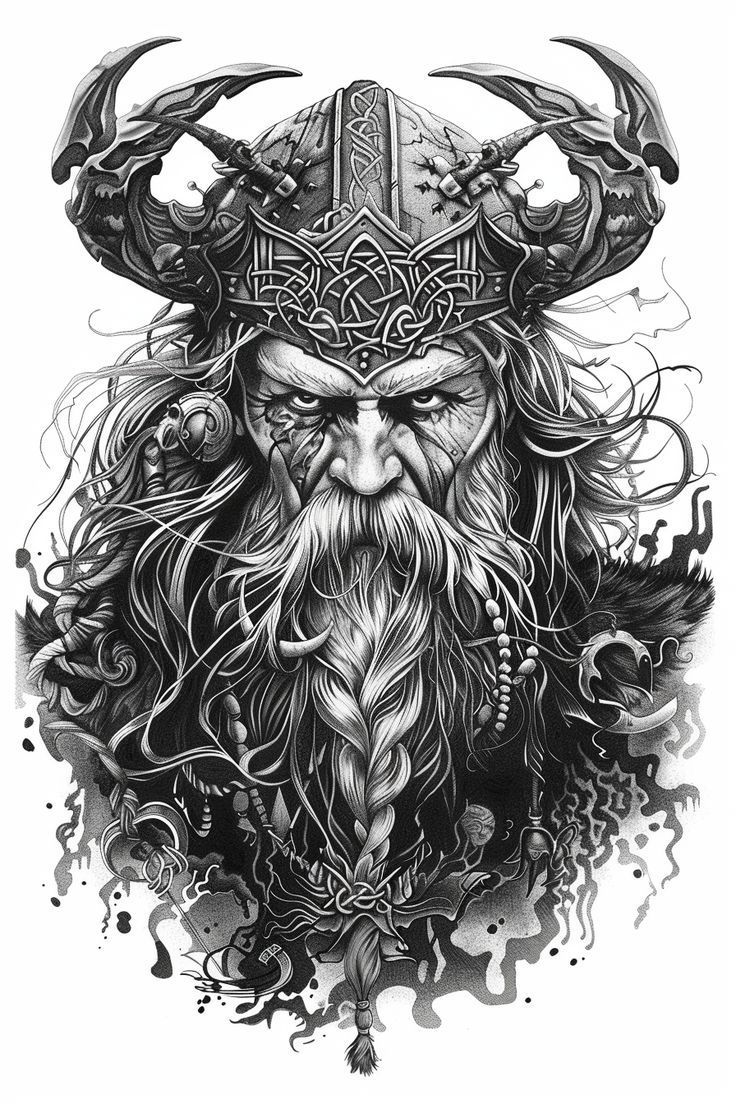 Odin tattoo sketch hyperdetailed charcoal drawing Epic cinematic brilliant stunning intricate meticulously detailed dramatic atmospheric max...
