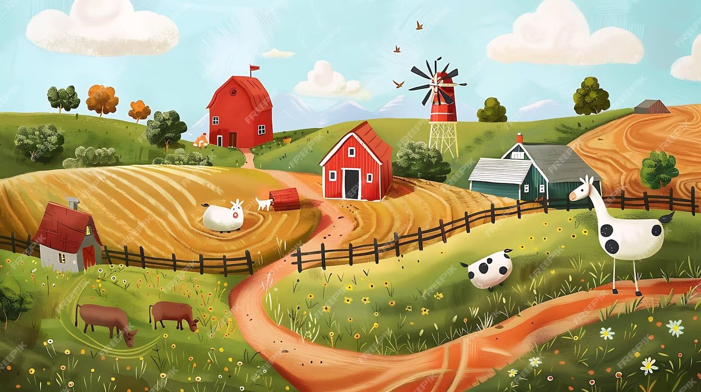 <lora:Ultra Cute Flux:1.0> rural landscape ,weat and sunflowers fields,



