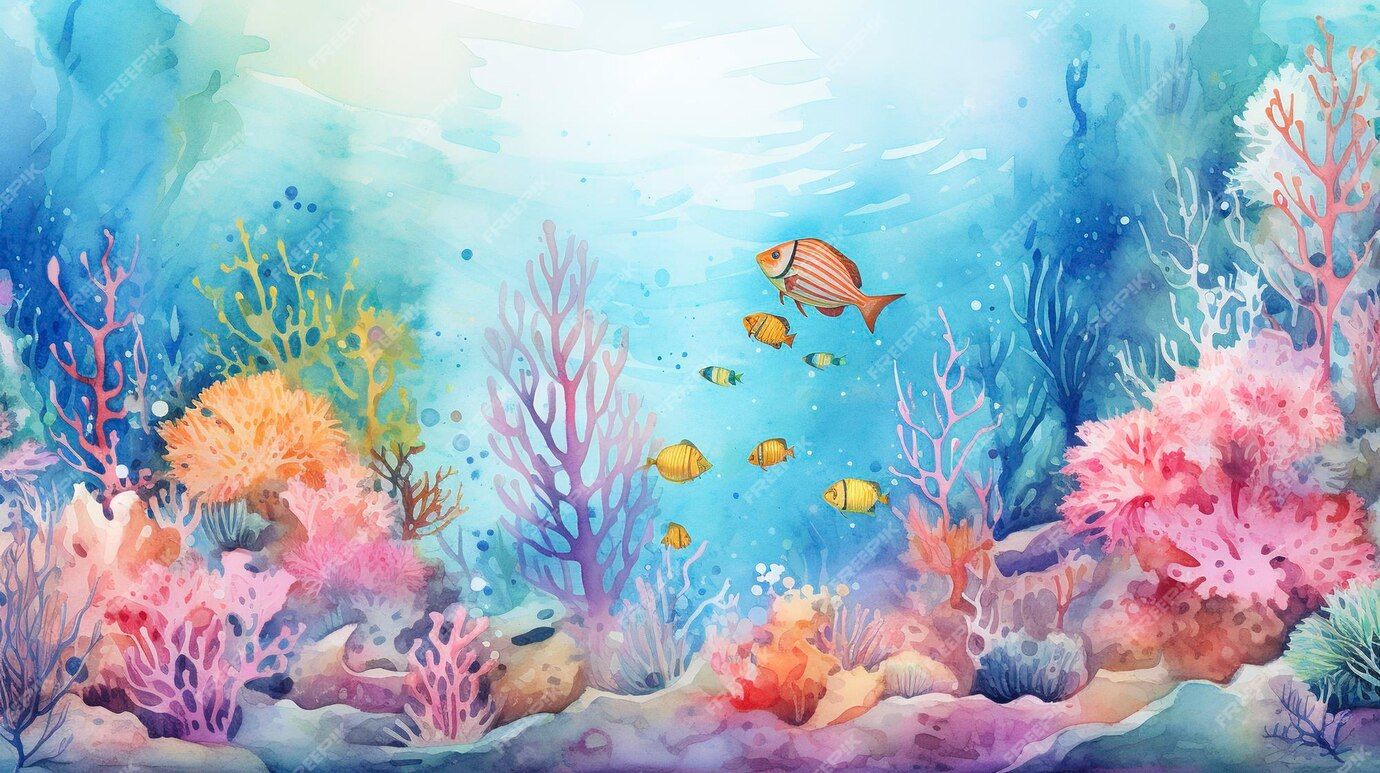 sealife underwater surrealism Salvador Dali matte background melting oil on canvas