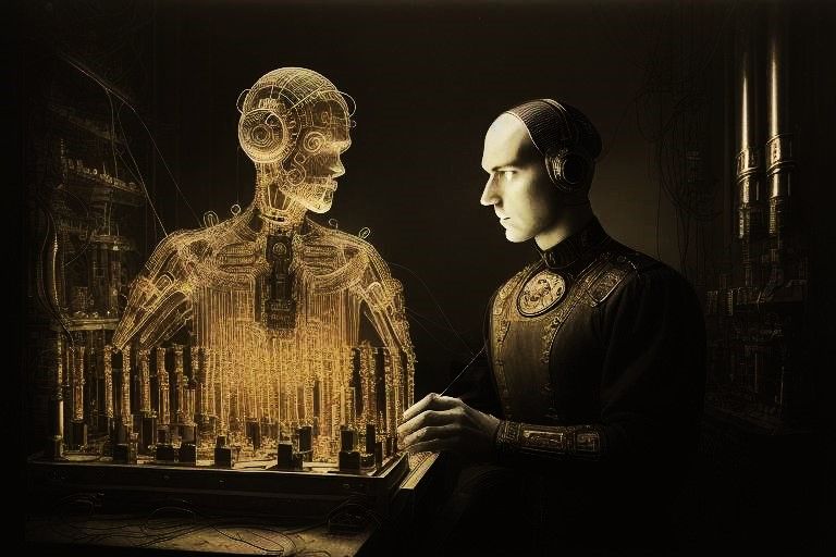 scientist chating with his ai