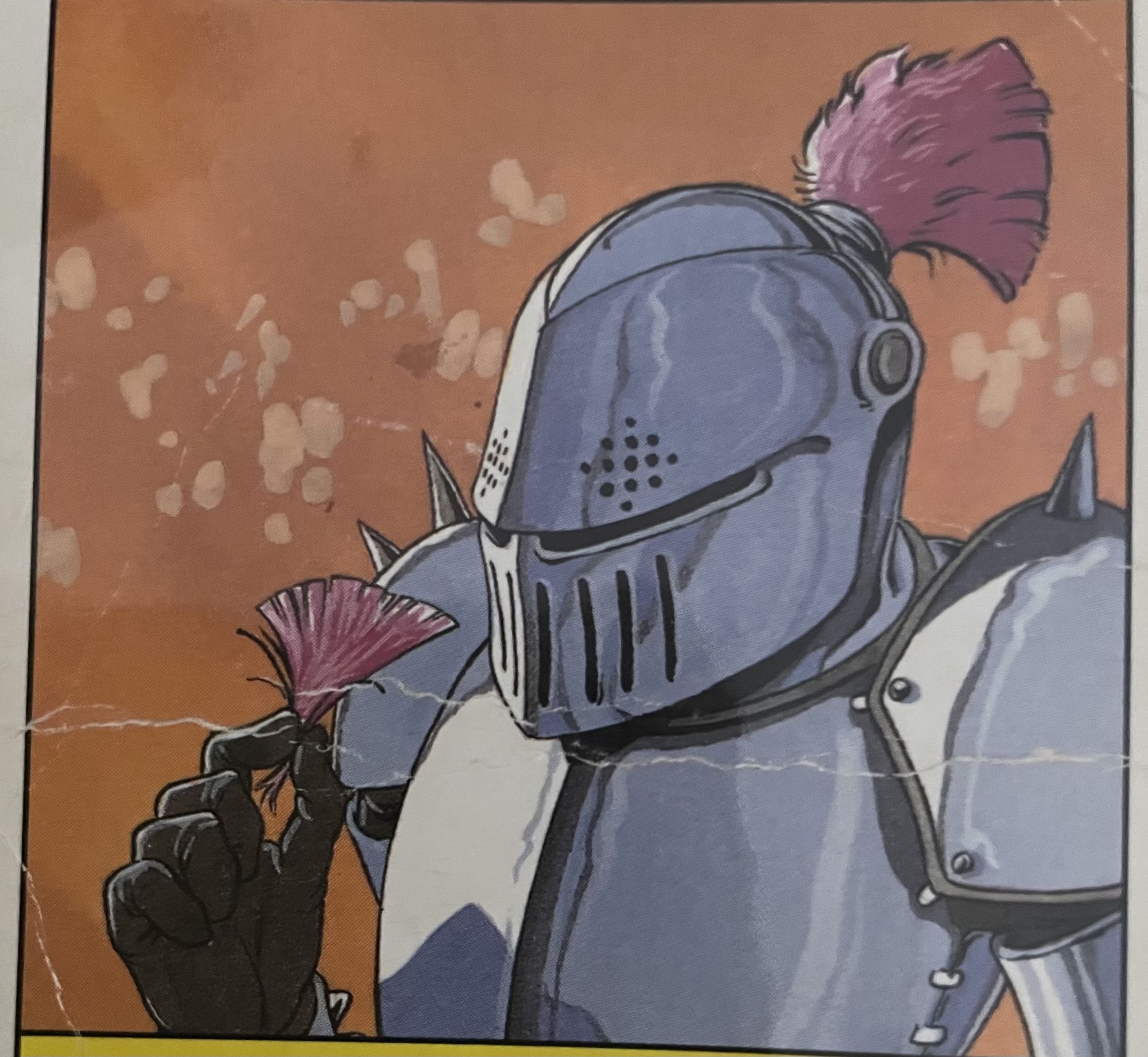 A knight with sword and shield. 