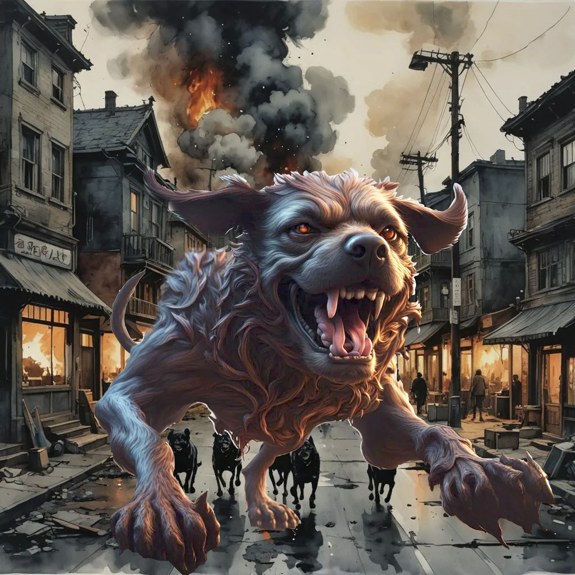 angry dog running at you