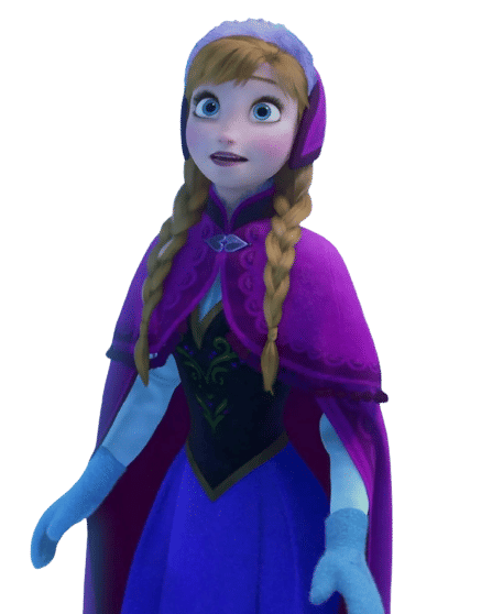 Anna from Frozen as Poodle from The Masked Singer-He wears a full bodysuit, with multi-colored spots on. The body features a blue and white...