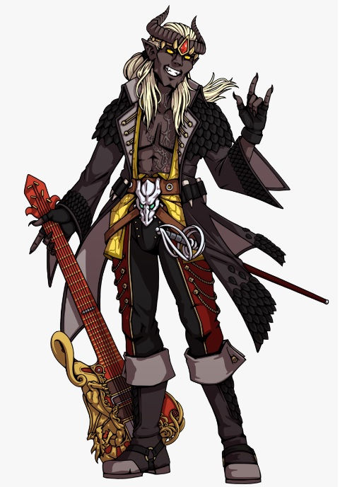 Tiefling Bard and His Battle Axe