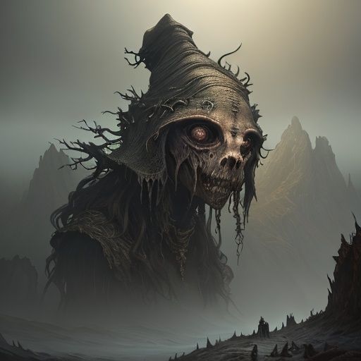 Macabre creature, scary trees  backround 