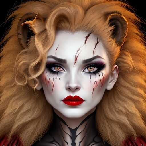 Cracked macabre face, makeup,lashes