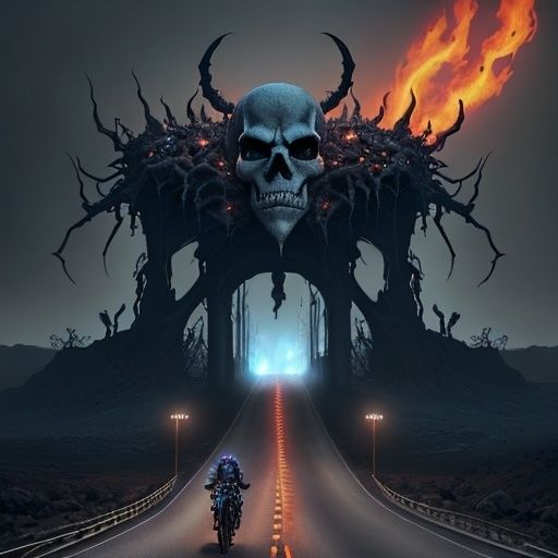 Reaper drive with fire  bike to hell,lightning 