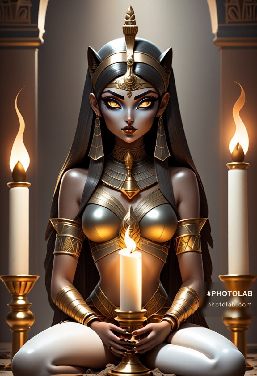 Anubis with skull in her hand,egypt 
