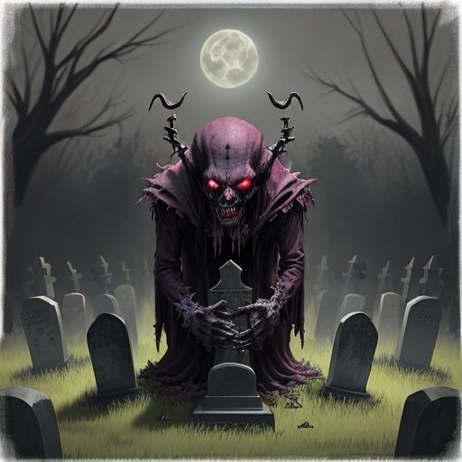 Macabre breathtaking  monster,creepy trrees 
backround 
