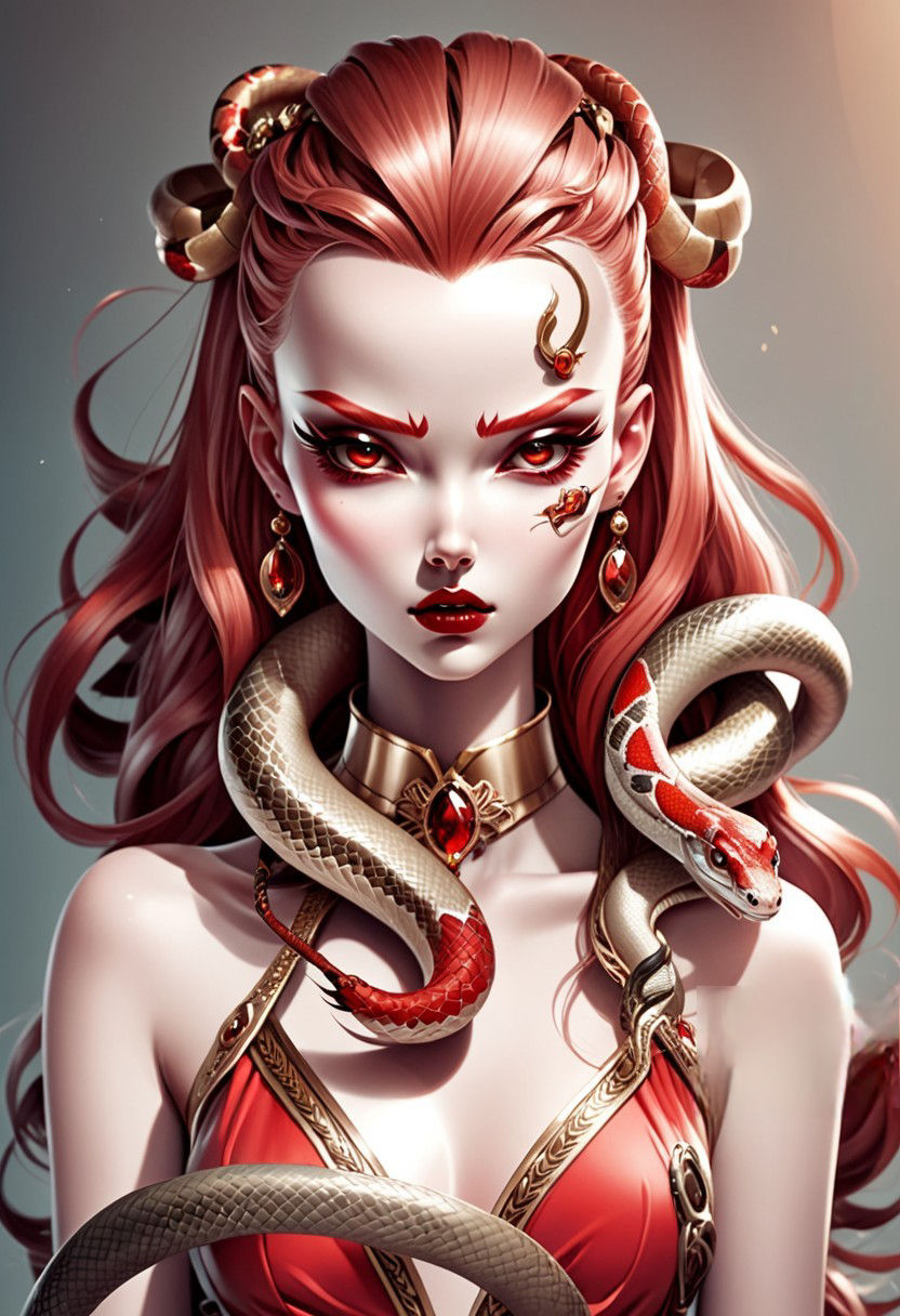 Snake woman 
Make up ,lashes 