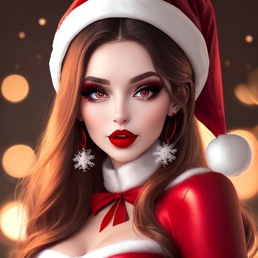  christmas ,long lashes,makeup, red lips 