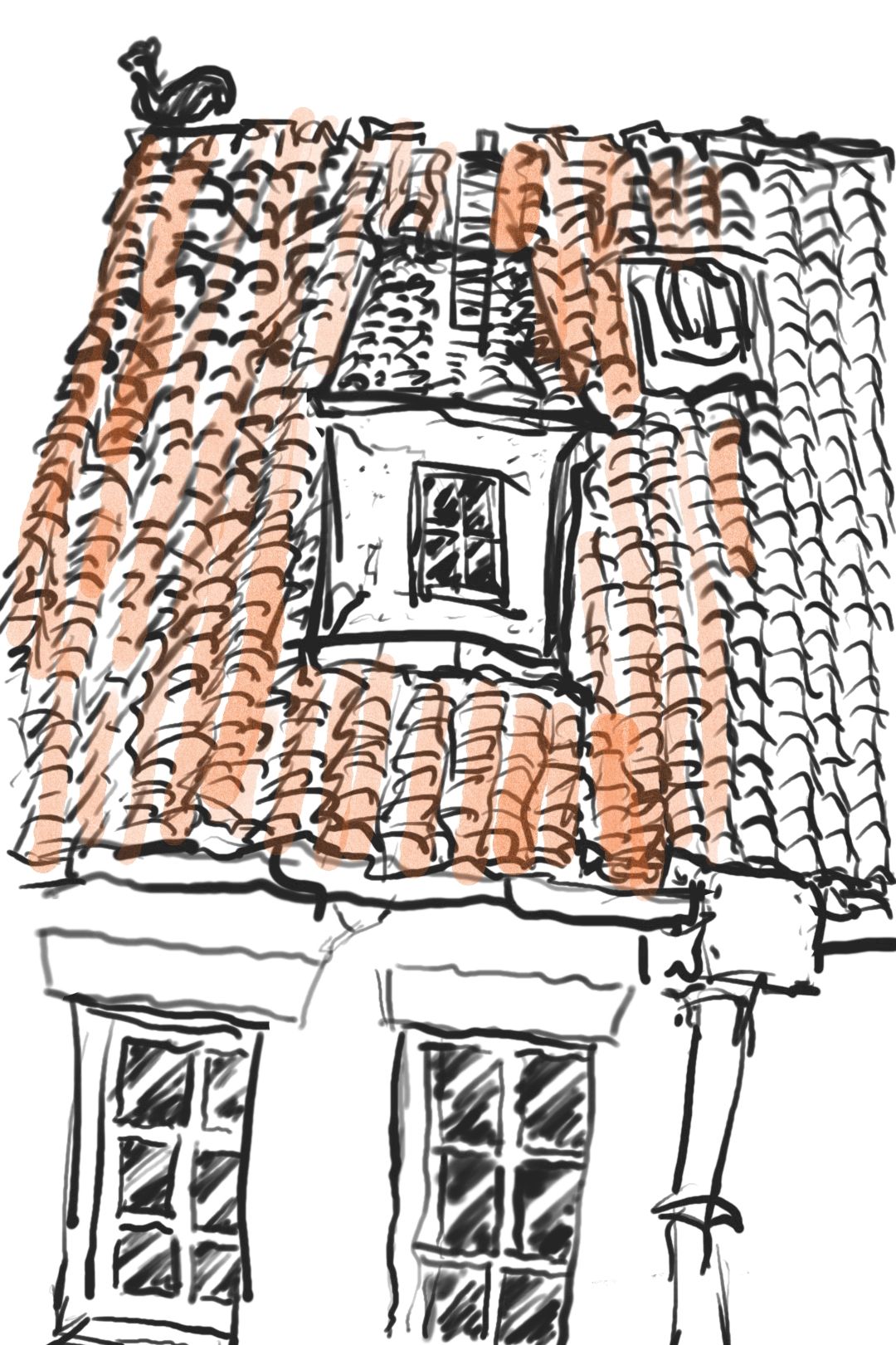 Old house, old big tree in the backround