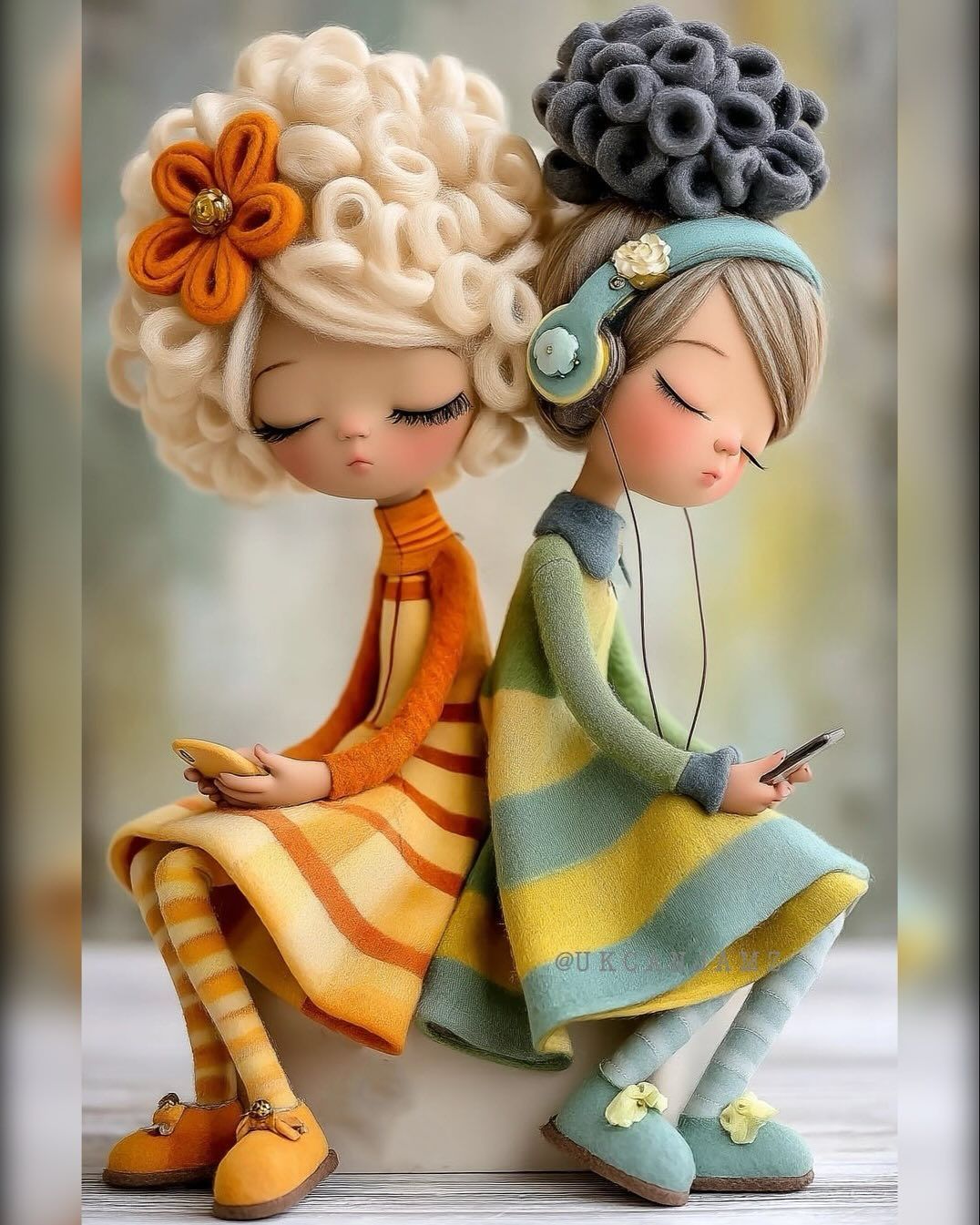 These are my entries for "Felted Friends", day 5 of the "Textural Style Lab" quest.

