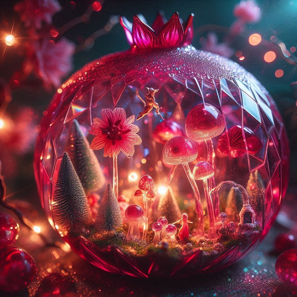 Crystal ruby pomegranate-The Ruby Sanctuary