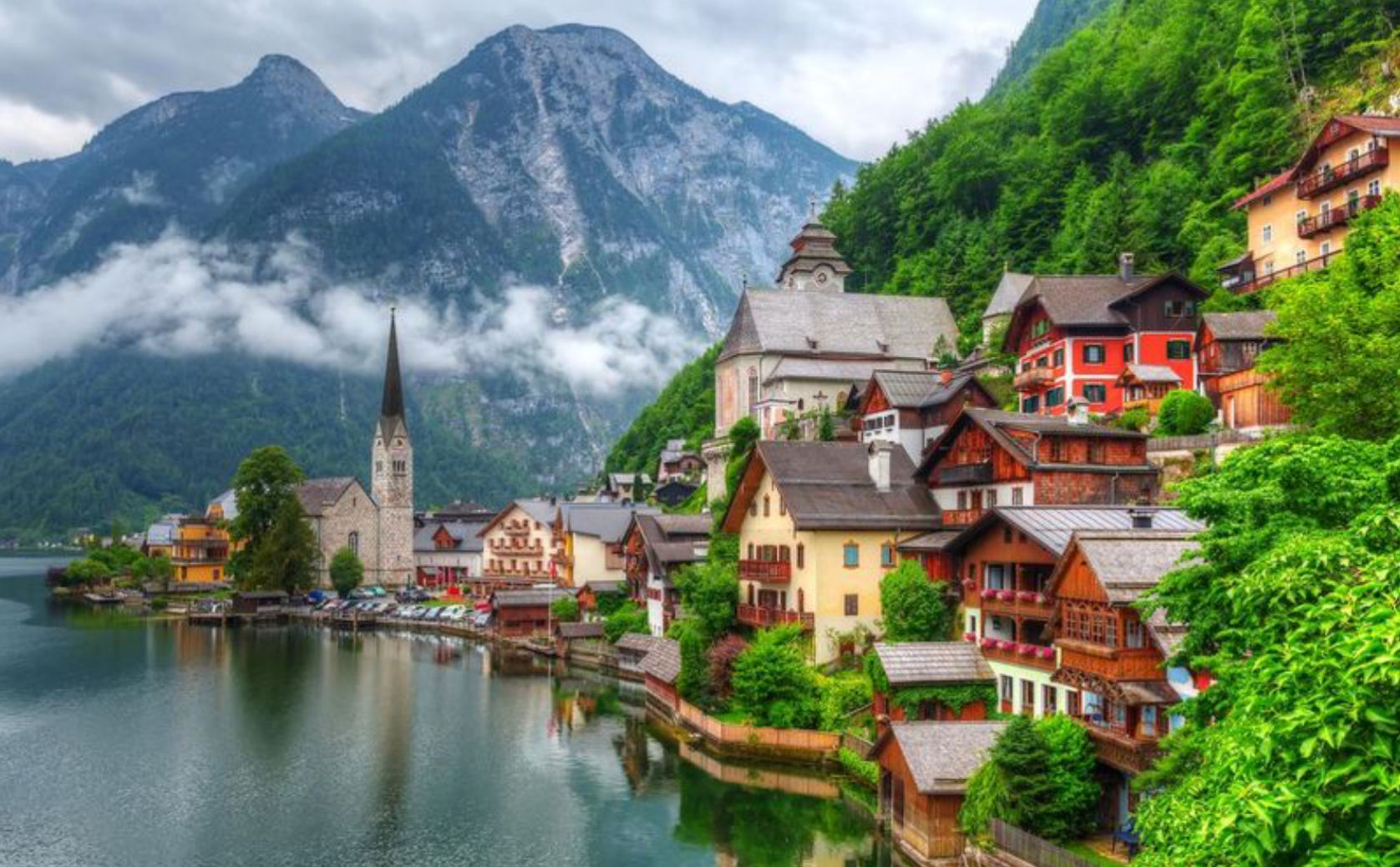 Japanese town and temple with Asian dragon wrapped around the mountain 