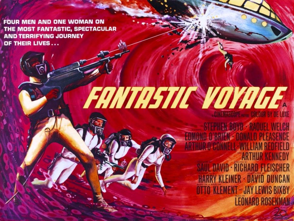 Fantastic Voyage. Miniature submarine. Donald Pleasance. Blood corpuscles. White blood cells. 