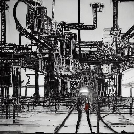 rust. dystopia. ruin. trash. dust. broken robots. plaster. limestone. charred wood. newspaper. old books. giant dogs.