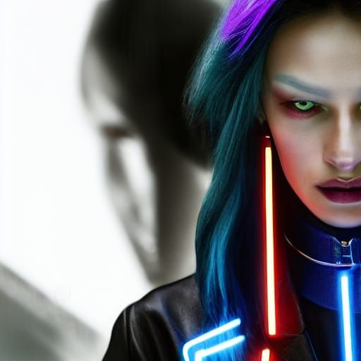cyberpunk fashion model.
