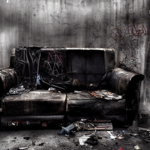 fog. smoke. painting in the style of H. R. Giger. Avant-garde. close-up. A lone figure stands amidst the ruins of a decaying cityscape. low...