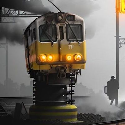 intense yellow neon light. intense brown neon light. bright white light. giant robot head.