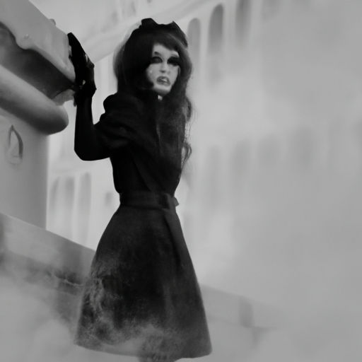 fog. smoke. female goth fashion model. hot blazing sun. scrolls filled with writings. marble statues. roman columns. cyberpunk. white van. c...