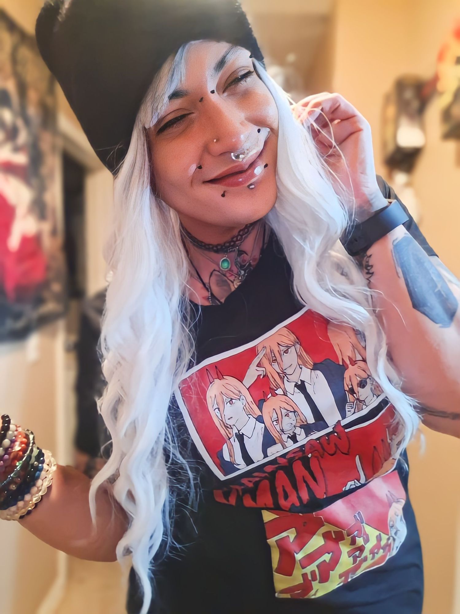 Gothic Latina pinup, A gothic pinup boldly adorned woman with a large