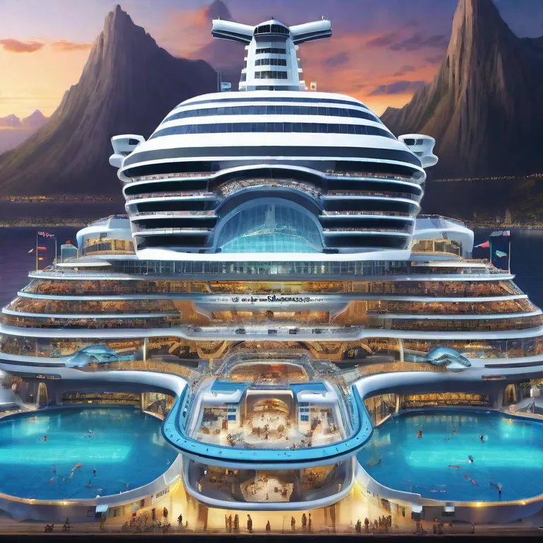 Cruise Train on top of it Hogwarts built and a big airport with a big plane and on the Train full of a huge swimming pool party bars nightcl...
