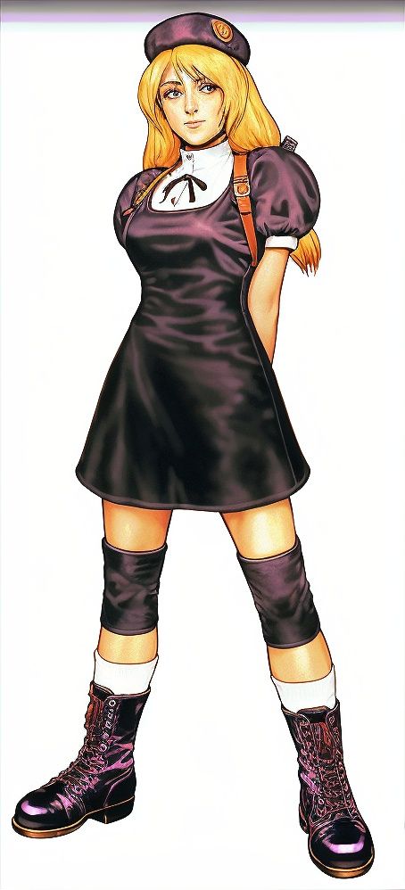 Anime Style portrait of  Young Megumi Kudo as Hinako, Fictional Character From The King of Fighters Series , character design and Anime Styl...