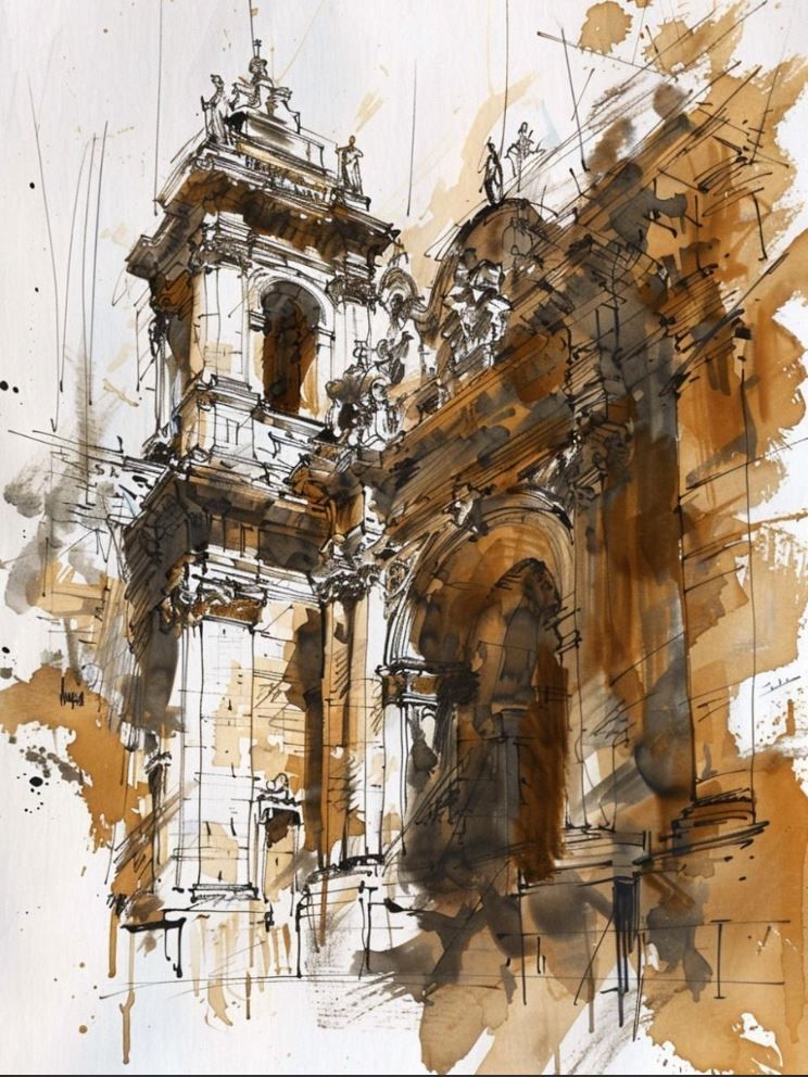 An architectural sketch