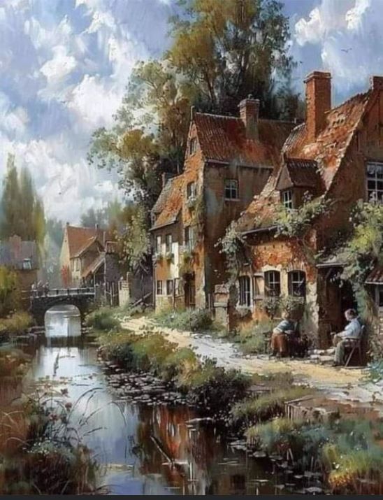 An idyllic village landscape
