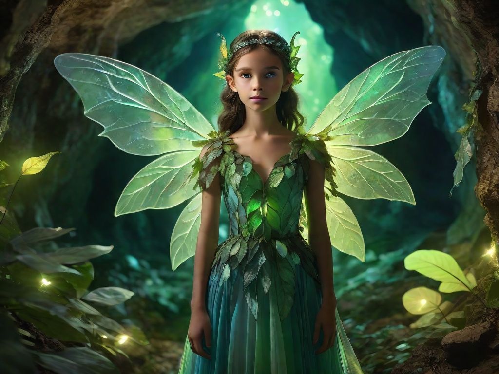 child female fairy, 3d, real, smiling